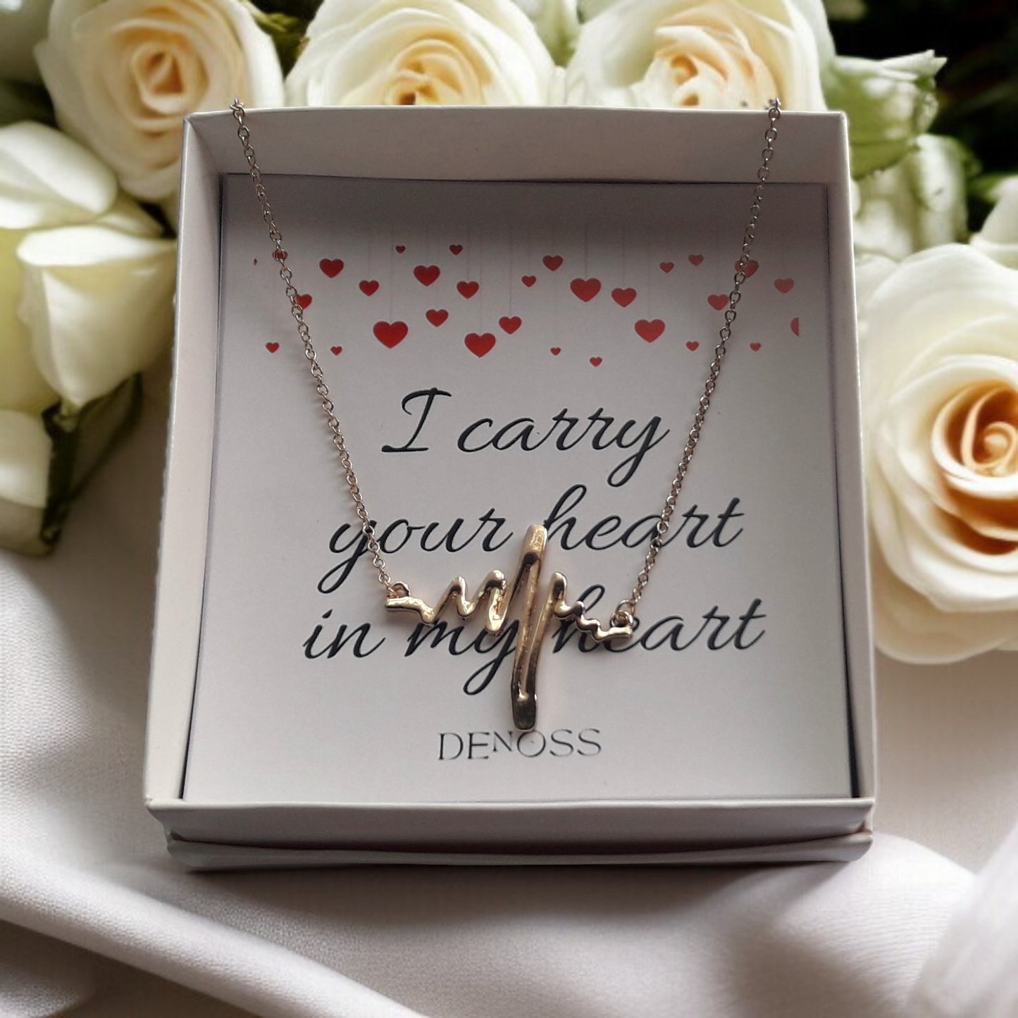 Heartbeat Necklace,Gold-Silver