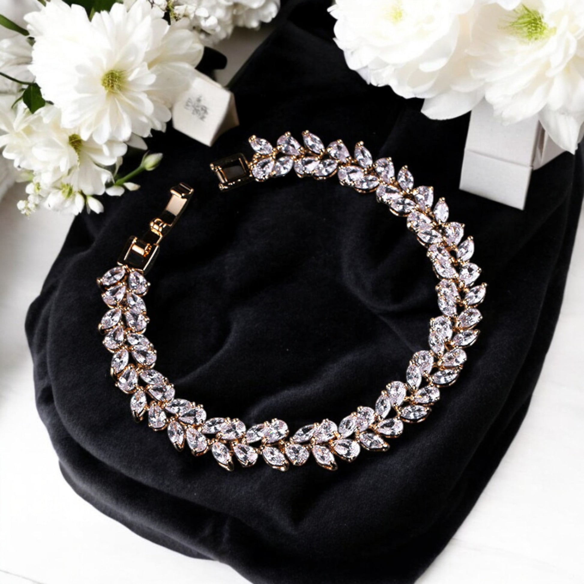 Gold and Platinum Marquise Tennis Bracelet - Denoss