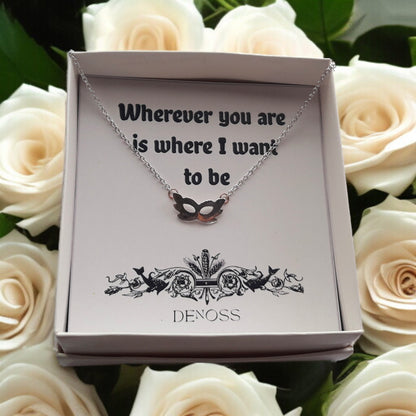 Mask Silver Necklace