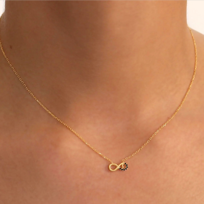 925 Sterling Silver Chain Gold Infinity Necklace