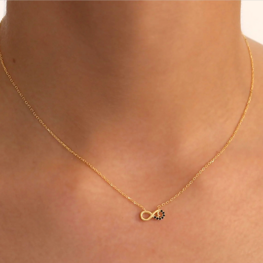 925 Sterling Silver Chain Gold Infinity Necklace