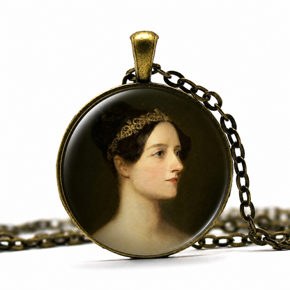 ADA LOVELACE Necklace,Countess of Lovelace,Scientist,Mathematician,Writer,Strong Women,Glass Pendant Necklace