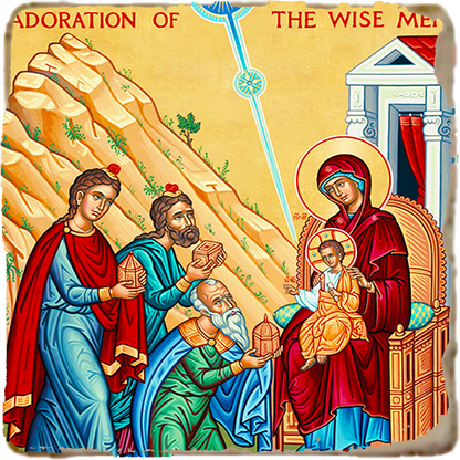 Adoration of Wise Men Icon,Marble Icon,Handmade,Prayer gift,Christian Icon