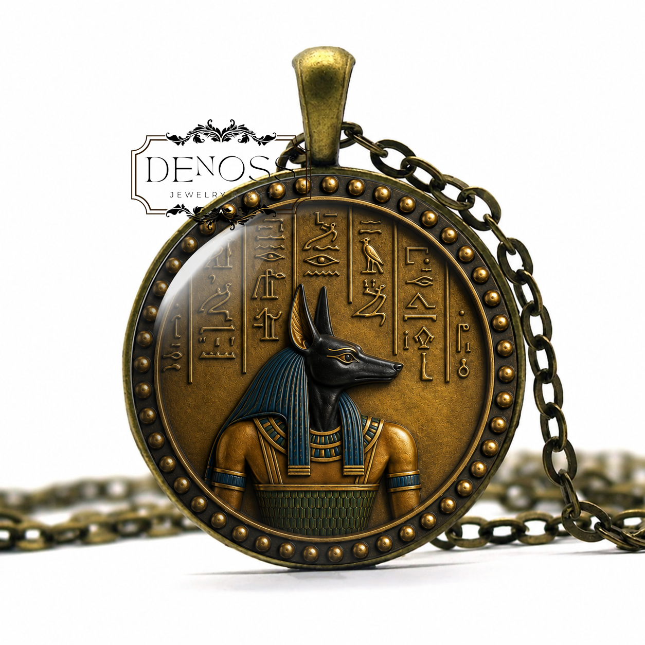 Ancient Egyptian Anubis necklace,Art Nouveau Anubis necklace,Egyptian jewelry,Ancient Egyptian God of the Dead,Guardian of Souls