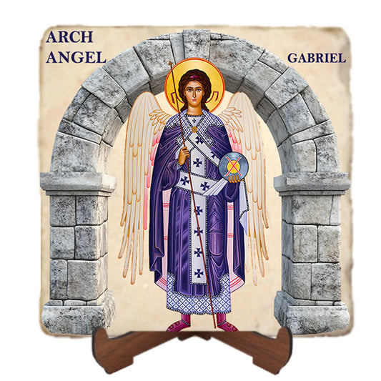 Archangel Gabriel Icon,Marble Icon,Handmade,Baptism gift,Christian Icon