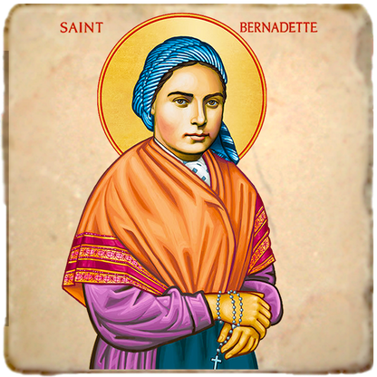 St.Bernadette Icon,Women Saint,Marble Icon,Handmade,Prayer gift,Christian Icon