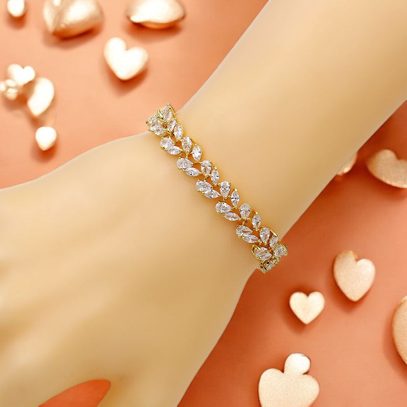 Gold and Platinum Marquise Tennis Bracelet - Denoss