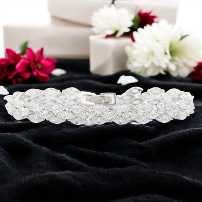 White Gold Platinum Baguette Bracelet - Denoss