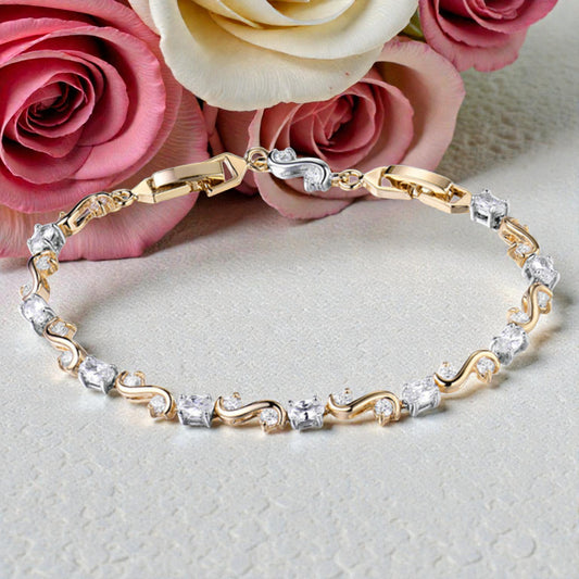 Elegant Round Cut Bracelet with Zircon Stones - Denoss