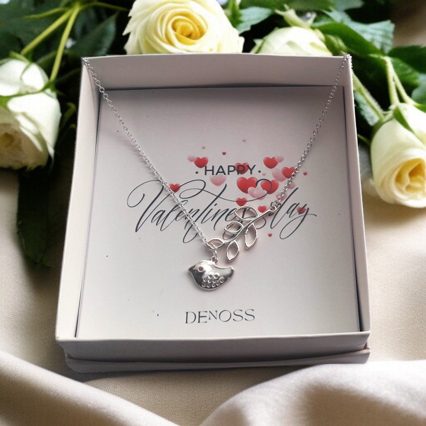 Bird On The Branch Silver Necklace