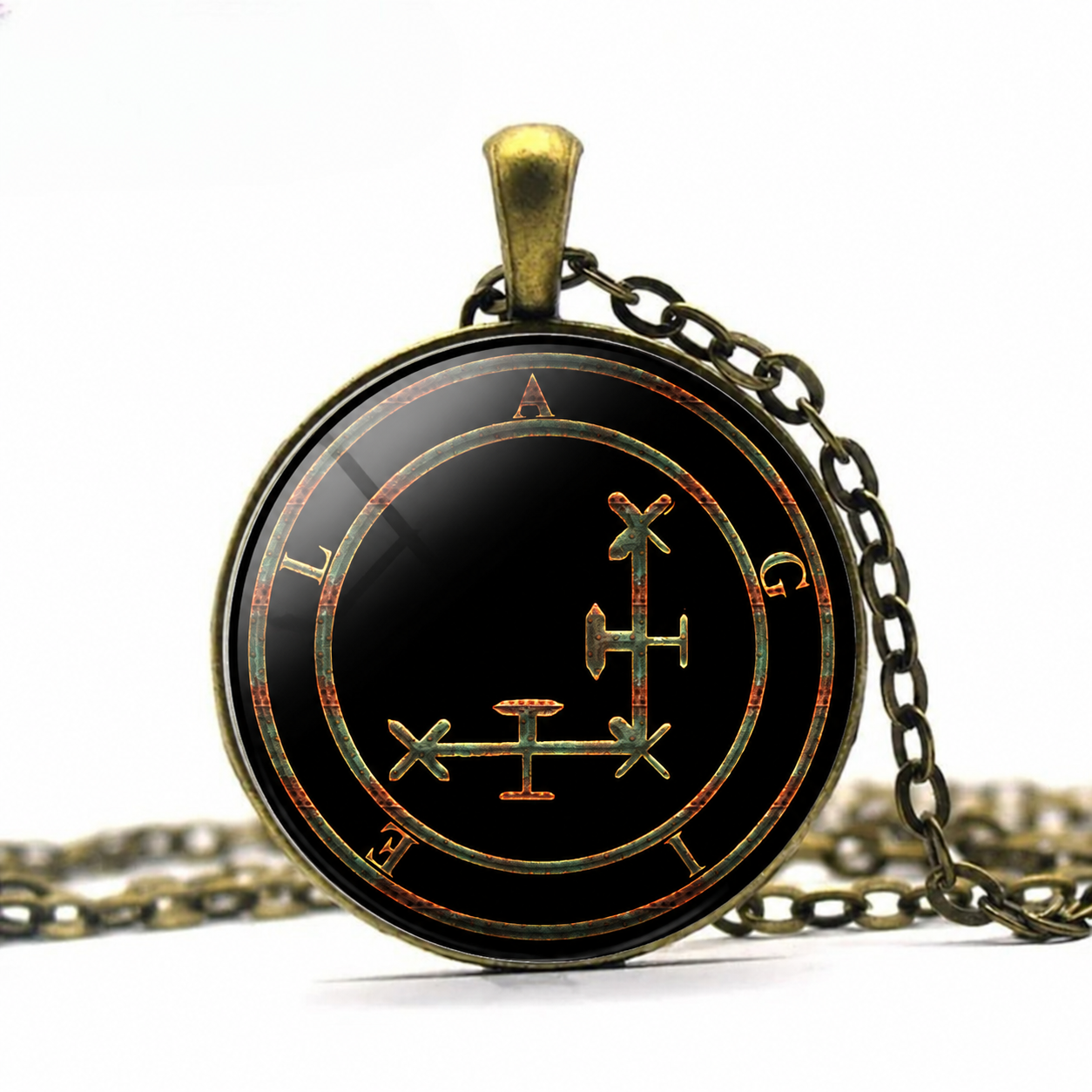 AGIEL Sigil Pendant Necklace,Esoteric Talisman,Occult Jewelry