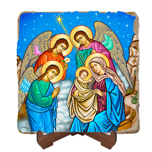 And the Angels Were Amazed Icon,Marble Icon,Handmade,Prayer gift,Christian Icon