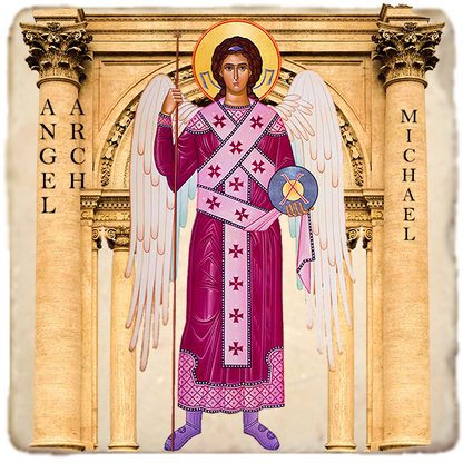 Archangel Michael Icon,Marble Icon,Handmade,Baptism gift,Christian Icon