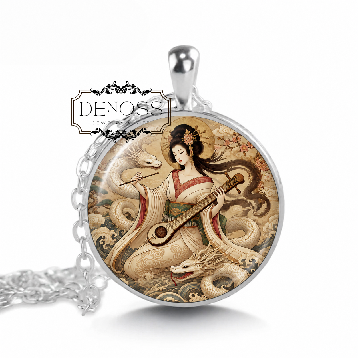 BENZAITEN Necklace,Goddess of Music, Goddess of Love, Goddess of Luck, Goddess of Wisdom,Buddhist