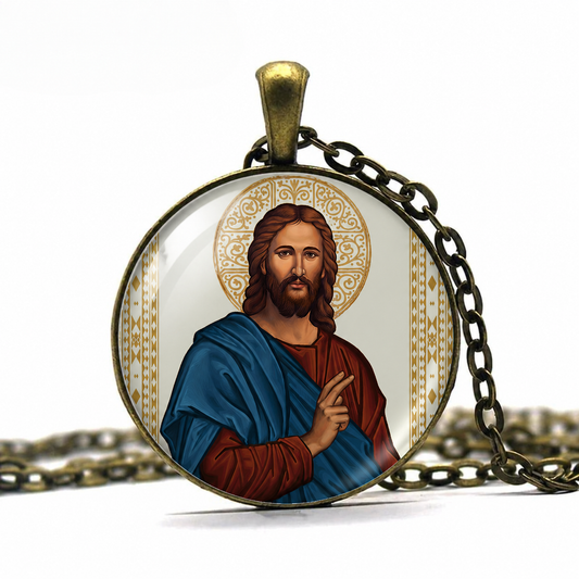 Christ Blessing Necklace,Religious Necklace,Christian Necklace,Religious Jewelry