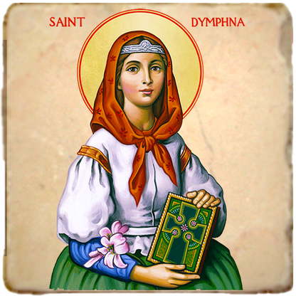 St.Dymphna Icon,Women Saint,Marble Icon,Handmade,Prayer gift,Christian Icon