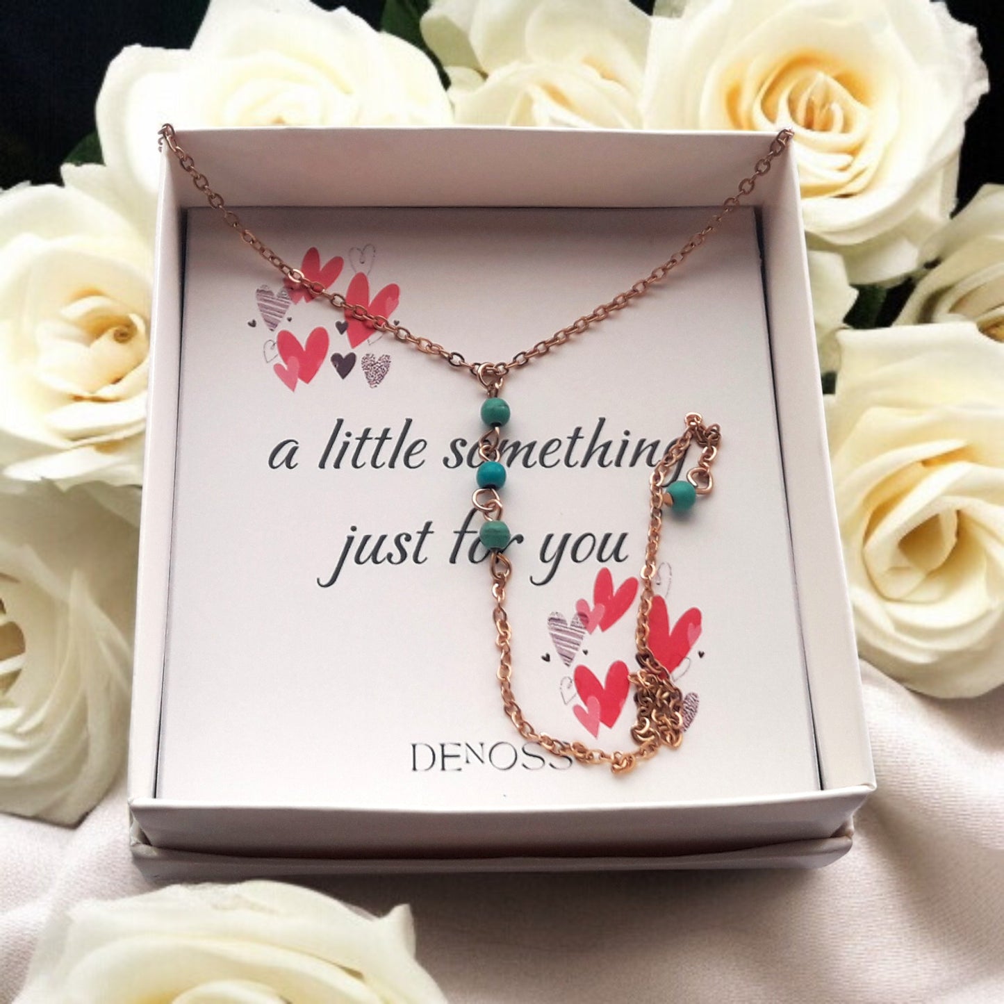 Lariat Turquoise Beaded Gold Necklace