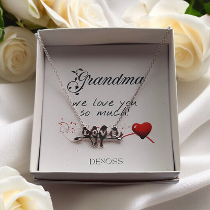 Love Birds on the Branch Necklace,Gold