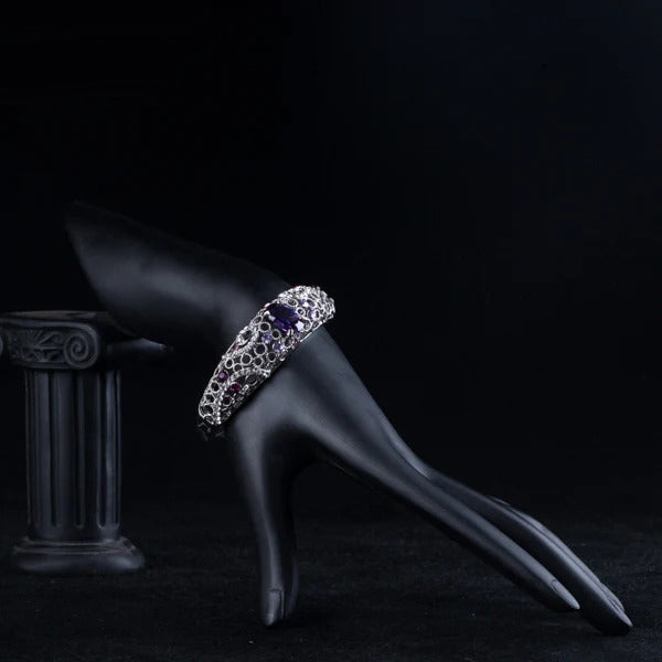 Platinum Amethyst Rhinestone Bracelet for Women