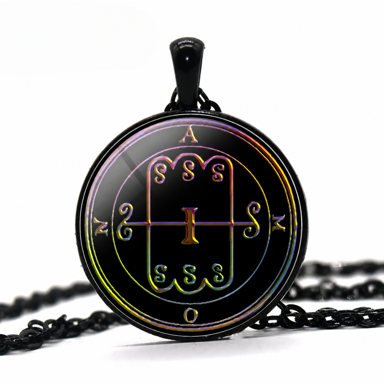 Amon Sigil Seal Pendant Necklace,Satanic Occult Witchcraft Jewelry