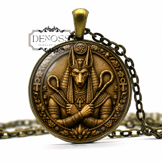 Anubis Necklace,Egyptian God Pendant,Protection Talisman,Ancient Egypt Jewelry - Denoss
