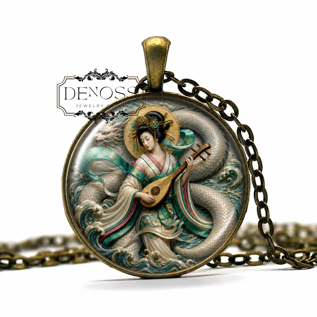 BENZAITEN Necklace,Goddess of Music, Goddess of Love,Goddess of Luck,Goddess of Wisdom,Buddhist, Japanese, Shinto