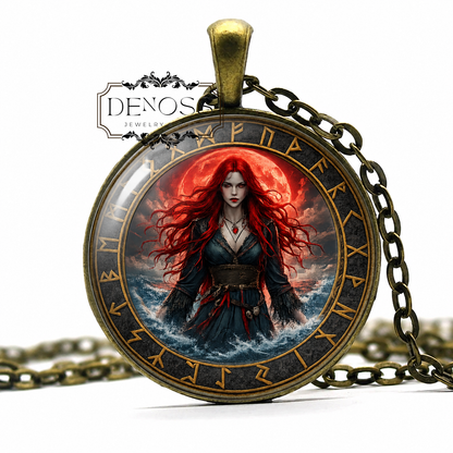BLÓDUGHADDA Necklace,Viking Sea Goddess,Bloody-Hair,Bloody-Red Hair,Stormy Seas,Vikings,Scandinavian,Asatru,Mythology,Norse