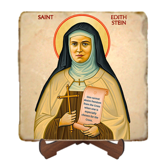 St.Edith Stein Icon,Women Saint,Marble Icon,Handmade,Prayer gift,Christian Icon