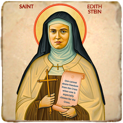 St.Edith Stein Icon,Women Saint,Marble Icon,Handmade,Prayer gift,Christian Icon