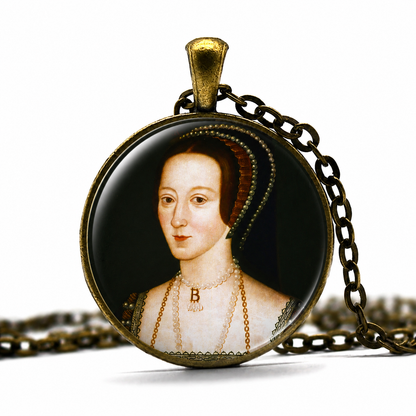 ANNE BOLEYN Necklace,Queen,England, Henry VIII,Martyr,Art Pendant Necklace,Glass Pendant Necklace,Handmade Jewelry