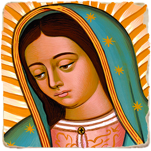 Face of Guadalupe,Marble Icon,Handmade,Baptism gift,Christian Icon