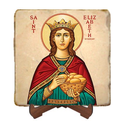 St.Elizabeth of Hungary Icon,Women Saint,Marble Icon,Handmade,Prayer gift,Christian Icon