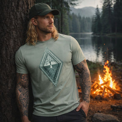 Triangle and Pines T Shirt , Nature TShirt , Adventure , Camper , unisex T shirts