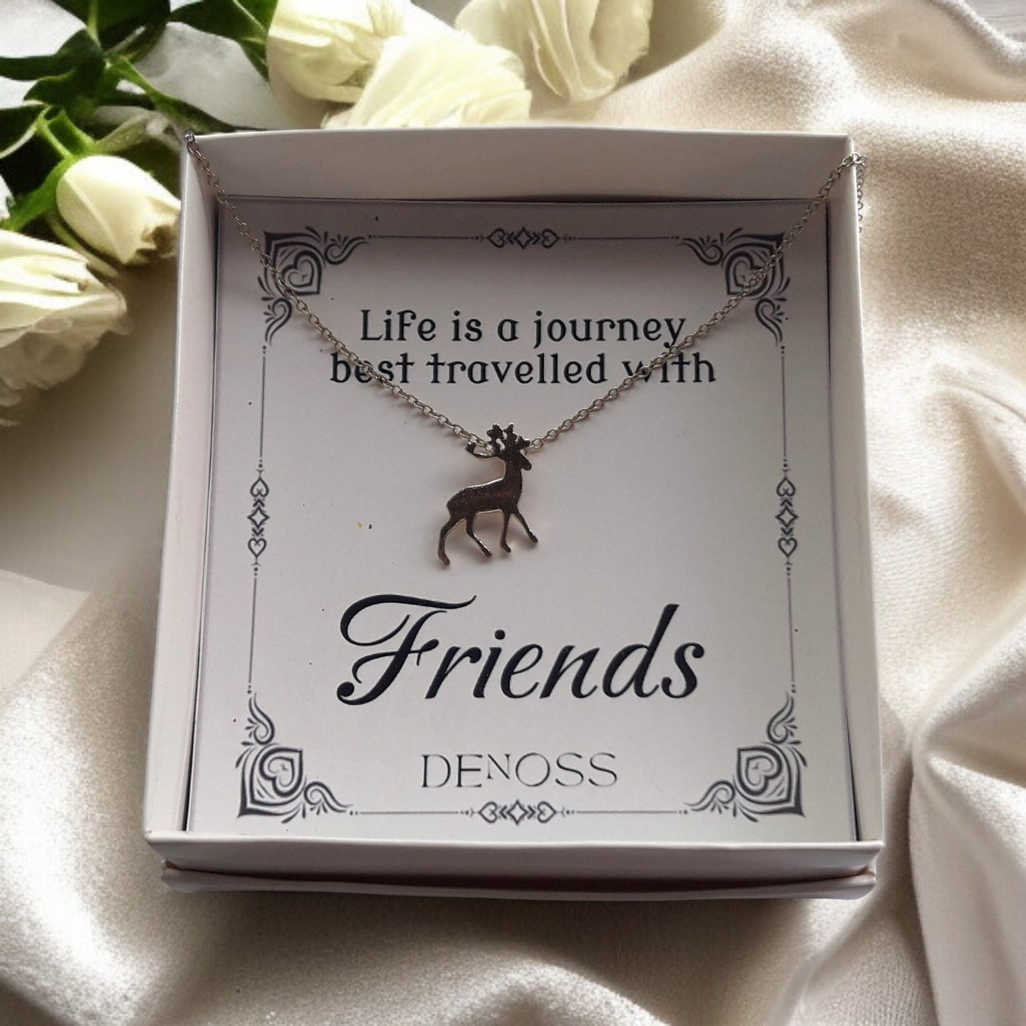 Antler Deer Necklace,Gold