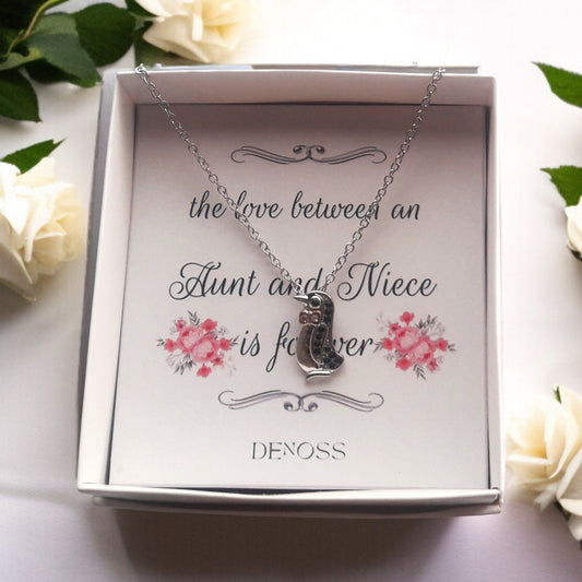 Penguen Crystal Silver Necklace