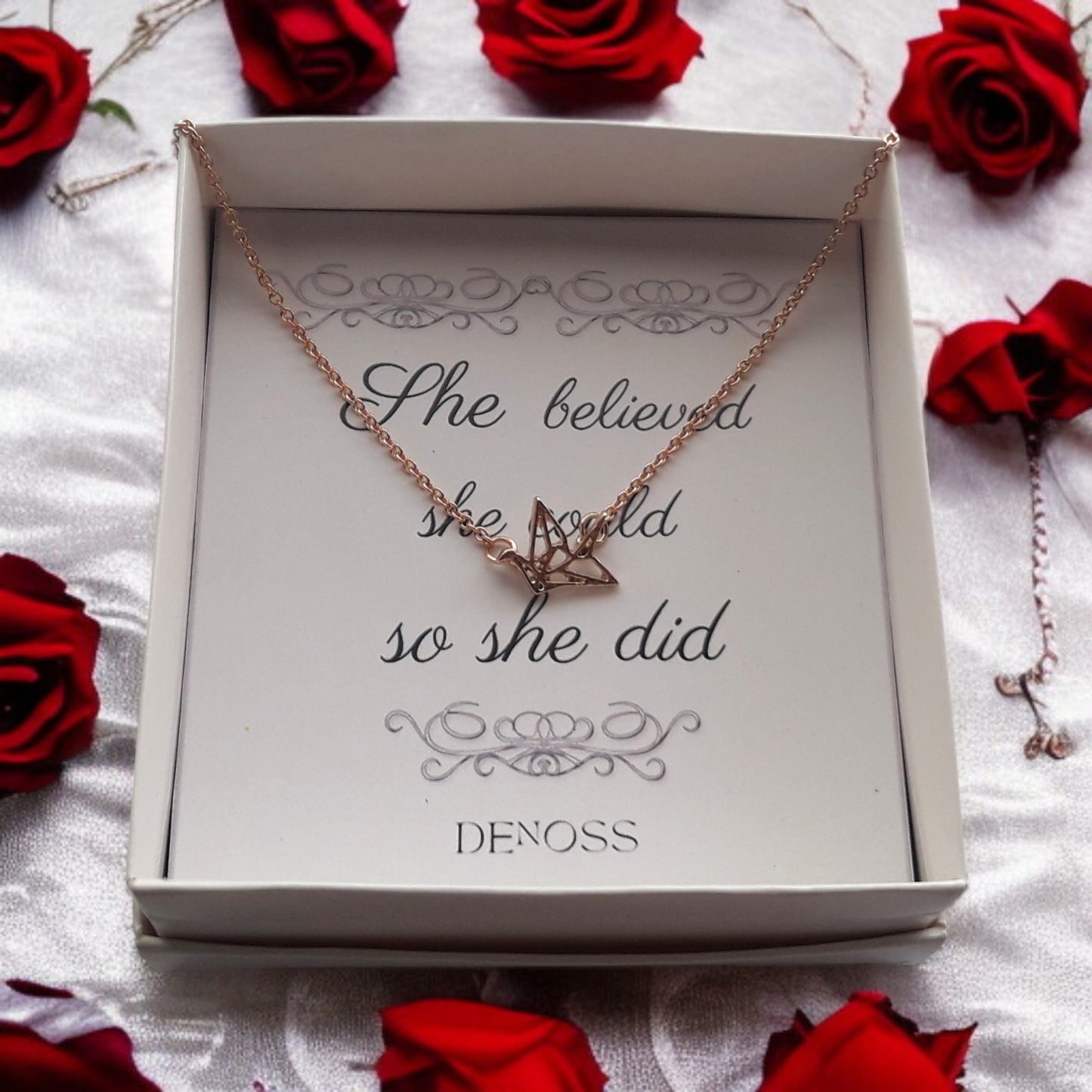 Origami Crane Gold-Silver Necklace