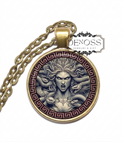 ALECTO Necklace,Goddess of Vengeance,Goddess of Moral Retribution,Furies, Erinyes,Greek, Mythology,Glass pendant