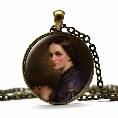 ANNE BRONTË Necklace,Author,Writer, Novelist,Poet,English,Art Pendant Necklace,Glass Pendant Necklace Handmade Jewelry