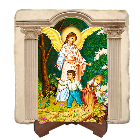 Ever This Day angel Icon,Marble Icon,Handmade,Baptism gift,Christian Icon