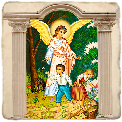 Ever This Day angel Icon,Marble Icon,Handmade,Baptism gift,Christian Icon