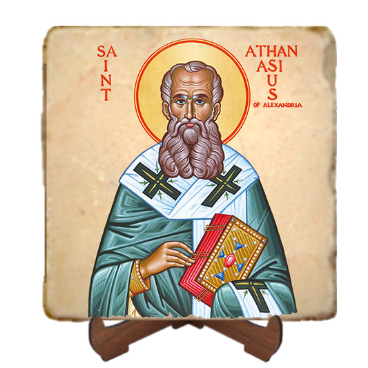 St.Athanasius Icon,Men Saints,Marble Icon,Handmade,Prayer gift,Christian Icon