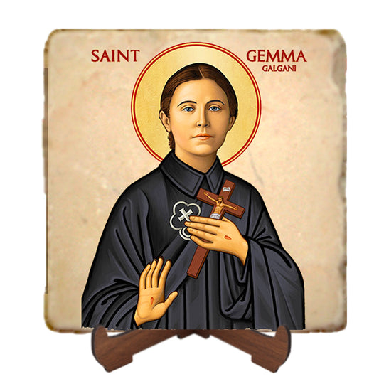 St.Gemma Galgani Icon,Women Saint,Marble Icon,Handmade,Prayer gift,Christian Icon