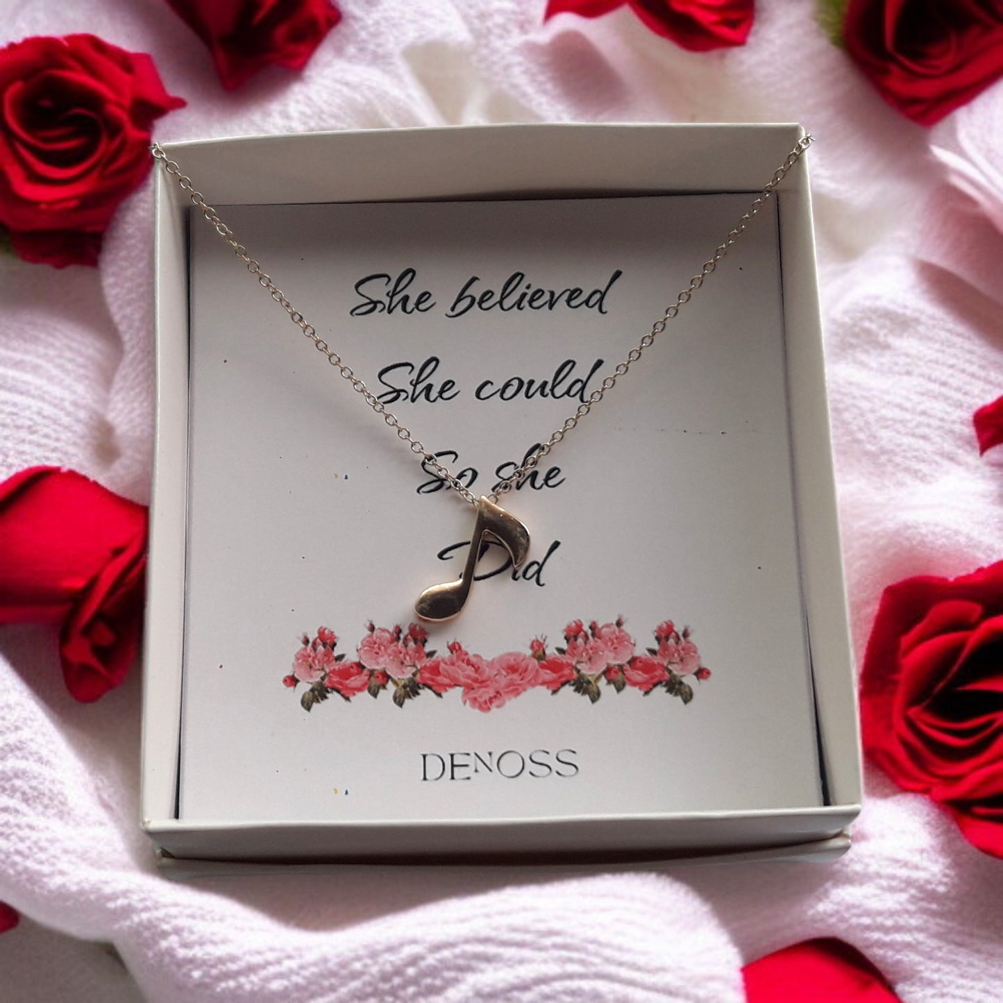 Musical Note Necklace,Gold-Silver