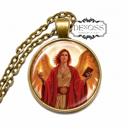 ARCHANGEL BARACHIEL Necklace,Angel of Blessings,God has blessed,Judaism,Eastern Orthodox,Patron of Family,Divine Fortune