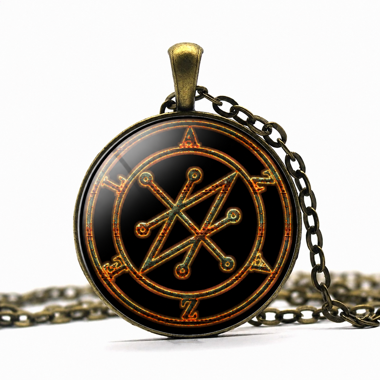 Azazel Sigil Pendant Necklace,Satanic Occult Seal ,Witchcraft Ritual