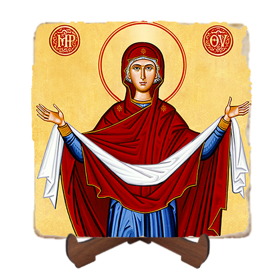 Holy Protection,Marble Icon,Handmade,Baptism gift,Christian Icon