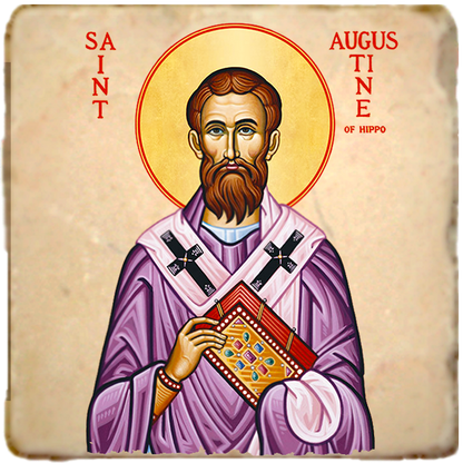 St.Augustine Icon,Men Saints,Marble Icon,Handmade,Prayer gift,Christian Icon