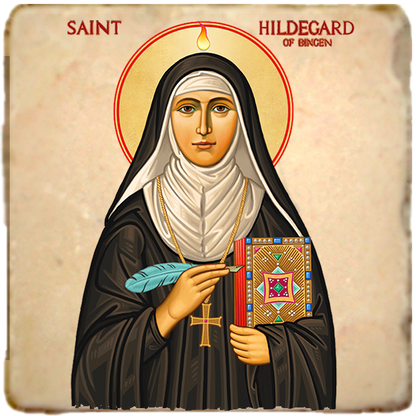 St.Hildegarde of Bingen Icon,Women Saint,Marble Icon,Handmade,Prayer gift,Christian Icon
