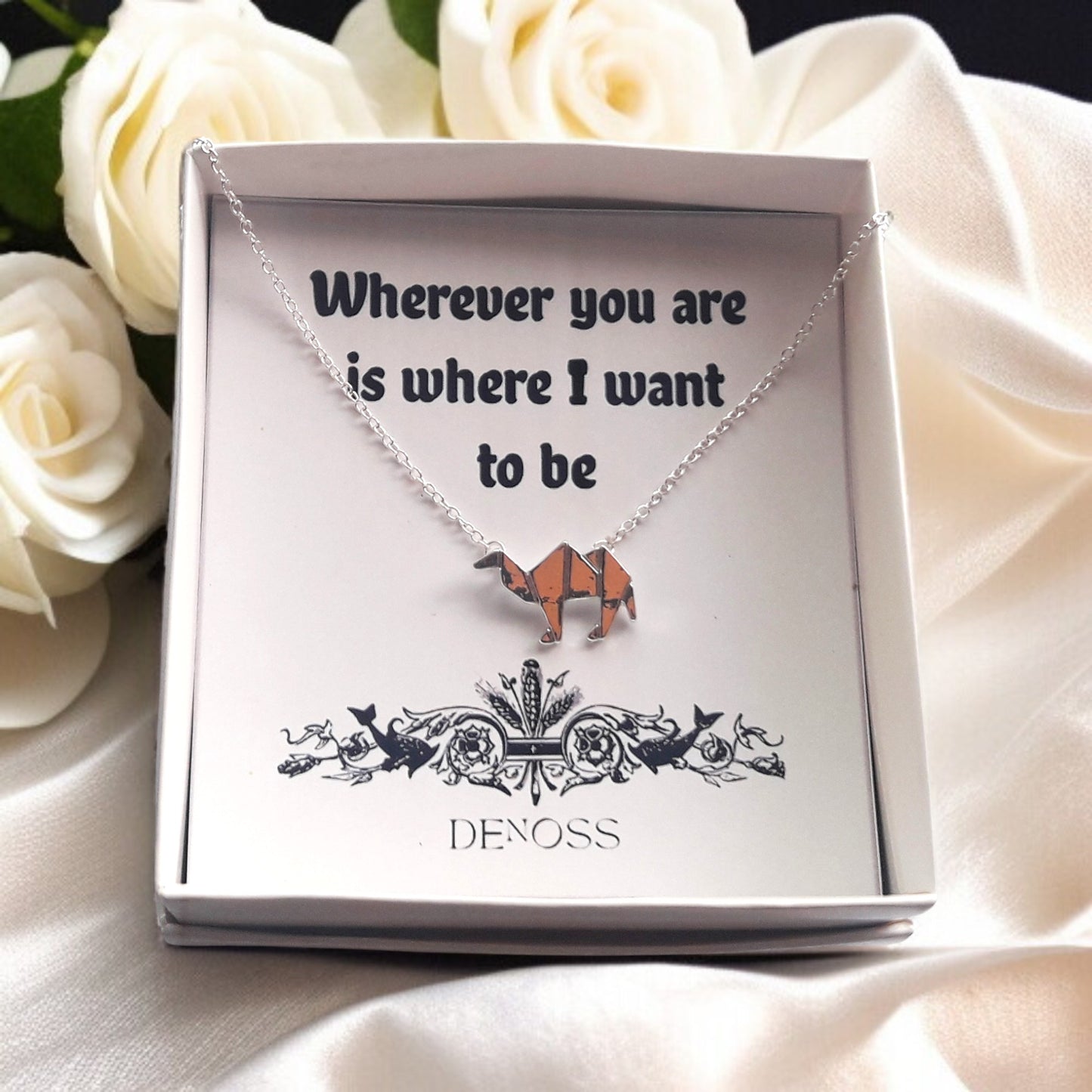 Origami Camel Silver Necklace