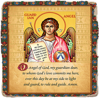 Guardian Angel Inspirational Plaque Icon,Marble Icon,Handmade,Baptism gift,Christian Icon